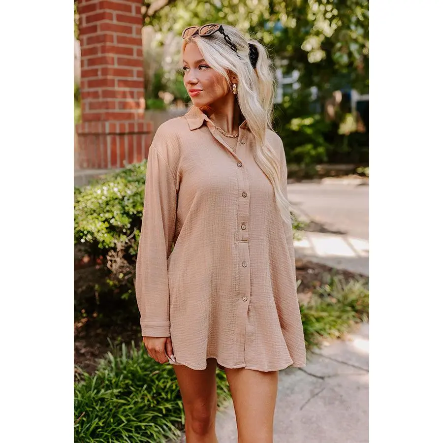 Breezy Chic Romper in Iced Mocha
