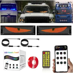 2PCS Dynamic Big Devil Eyes Light for Cars Programmable Flexible Window Screen LED Display for Car, Animated Car Eye Matrix Pan Windshield Automotive