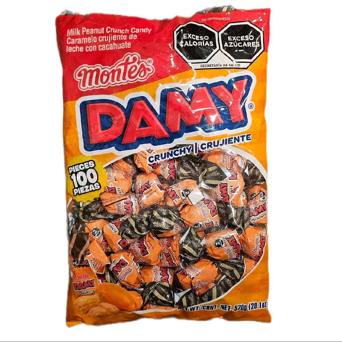 Montes Damy Milk Peanut Crunch Candy - 100 Pieces - Snack, Bonbon