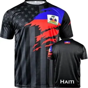 USA & Haiti Flag Mix Soccer Jersey, Haiti Jersey Soccer, Jersey De Haiti For Men Women Youth and Kids