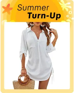 Blooming Jelly Womens Bathing Suit Cover Ups Bikini Swimsuit Coverup Drawstring Beach Dress Shirt#TikTokShopHolidayHaul