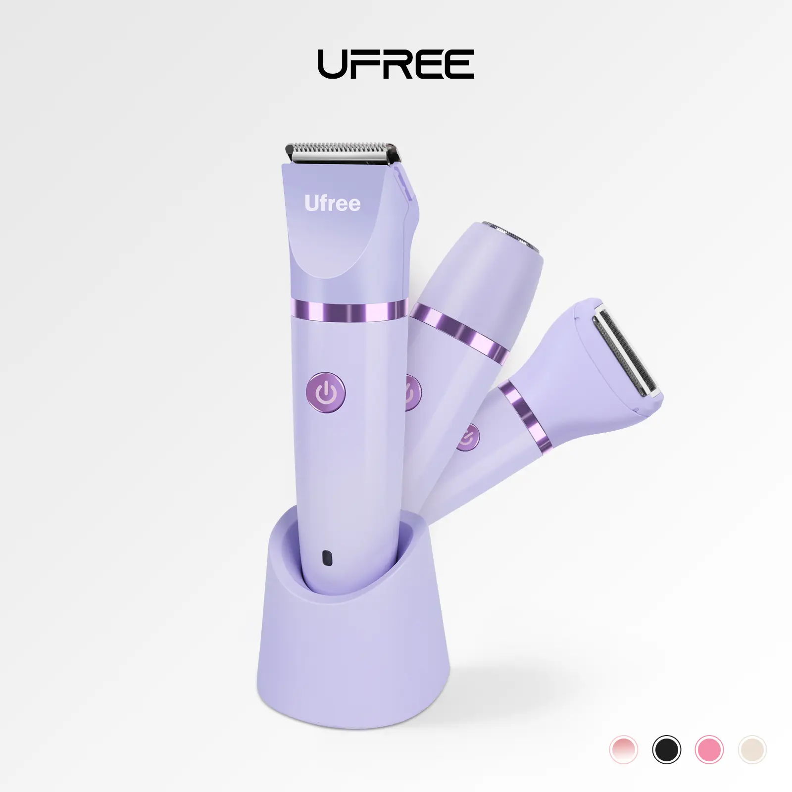 Ufree Women's 3-in-1 High Quality Bikini Trimmer - IPX7 Waterproof Cordless Intimate Pubic Trimmer, Rechargeable Shaver for Women for Bikini Hair Removal, Body Grooming Gift
