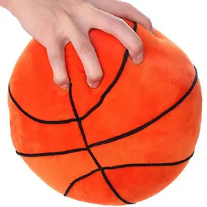 10 Inch Fluffy Round Basketball Hugging Pillow Stuffed Basketball Plush Toy Soft Plushies Basketball Throw Pillows Kids' First Basketballs Plush Toys
