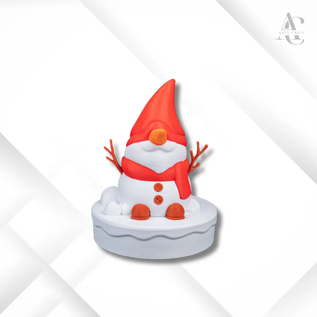 Snow Gnome 3D Christmas Decorative Piece  Winter Holiday Ornament