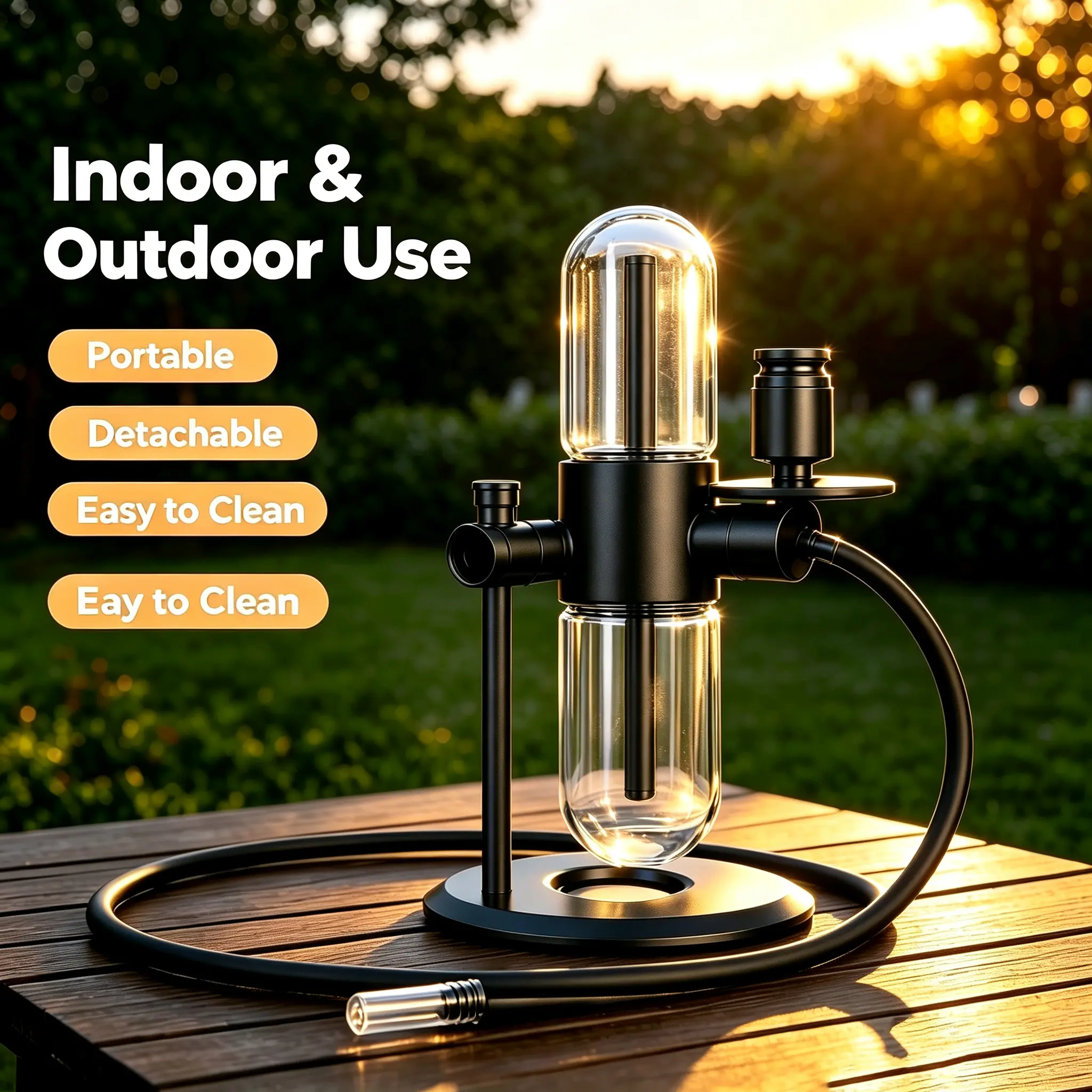 Glass Water Pipe, 2 styles available. Features adjustable settings and clear transparent glass for an improved user experience