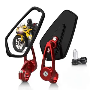 CNC Motorcycle Bar End Rear View Mirrors, Compatible With Honda GROM MSX125 CB500F, Kawasaki Z125 Pro Z650 Z750 Z800 Z900 ER6N ER6F, Yamaha MT-03 MT-07 FZ-07 MT-09 FZ-09 MT-10 FZ-10 MT-25 FZ6 FZ8 FZ6R
