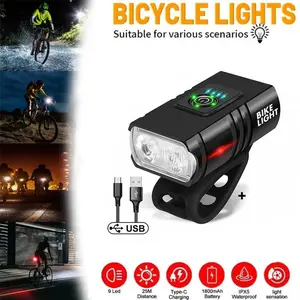Bicycle Light Set, USB Rechargeable Bike Lights, Easy Installation, Multi-Mode Lighting, Light Sensitivity, Waterproof, Super Bright LED Smart Bicycle Lights
