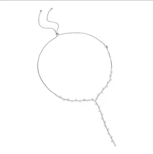 Aprilery Crystal Vine Y-Shaped Adjustable Necklace, Elegant Jewelry for Daily Wear & Special Occasions