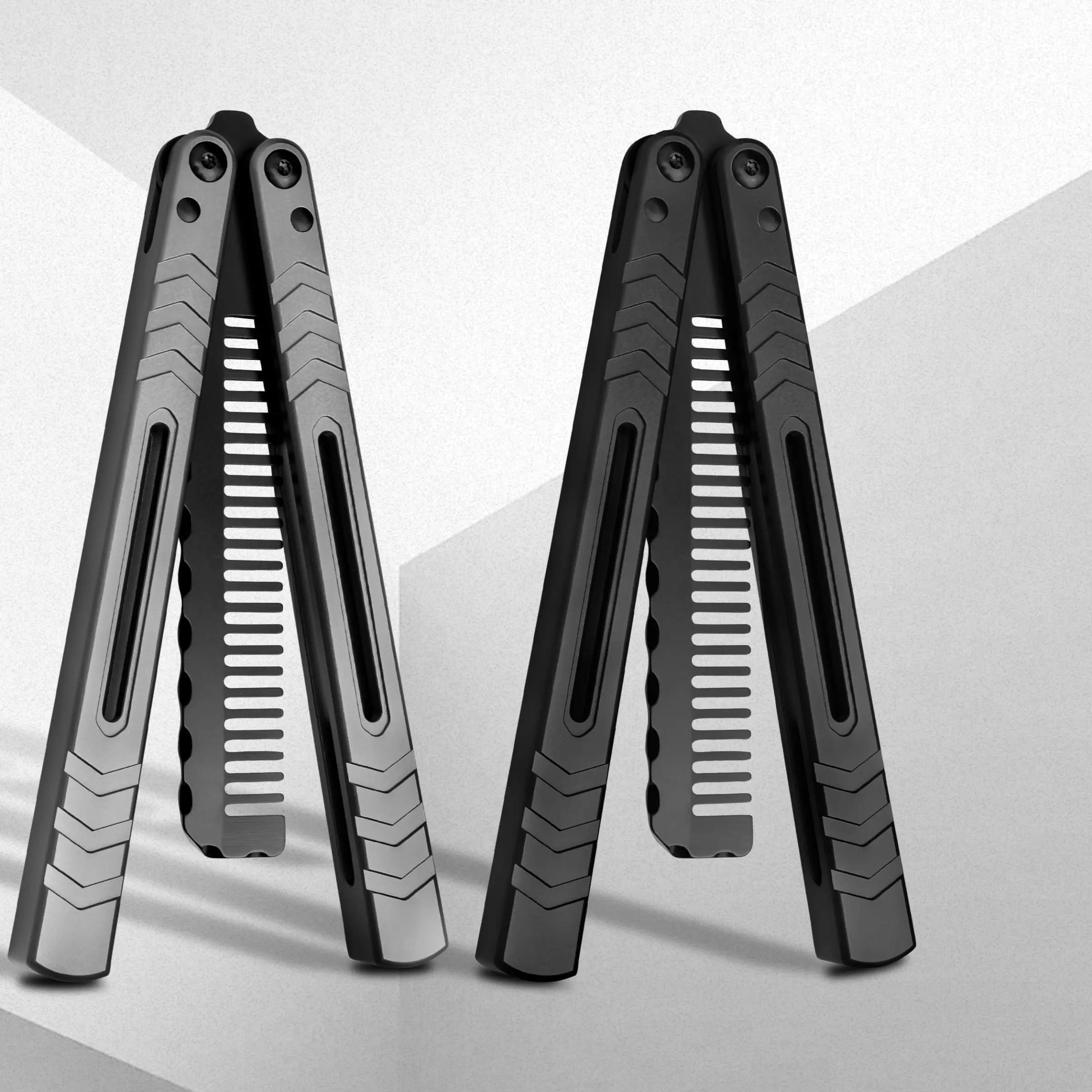 Aluminum Alloy Butterfly Training Comb, Hand-Operated Skill Toy, Beginner Practice Tool, High-Quality Edc Metal Tool ---LG06
