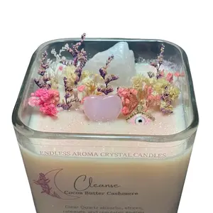 Cleanse Clear Quartz Crystal Candle