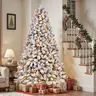 SHareconn 2026 4/5/6/7/7.5/8/9FT Pre-lit Warm Lights Snow Flocked Artificial Christmas Tree, Dense Metal-PVC Branches, Deluxe Design, Ideal Holiday, Festive, Party Decoration, Christmas Decorations
