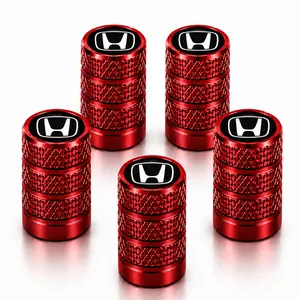 5 Pack Aluminum Alloy Tire Valve Stem Caps with Honda Emblem, Anti-Rust Leak-Proof Dustproof Wheel Air Valve Covers, Tool-Free Installation Fit for CR-V Civic Accord HR-V Pilot Odyssey Ridgeline Fit Sedan SUV Minivan Truck Wheel Trim Accessories