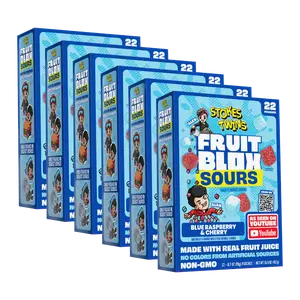 FruitBlox Sours Stokes Twins Blue Raspberry & Cherry Fruit Snacks, 132 Count