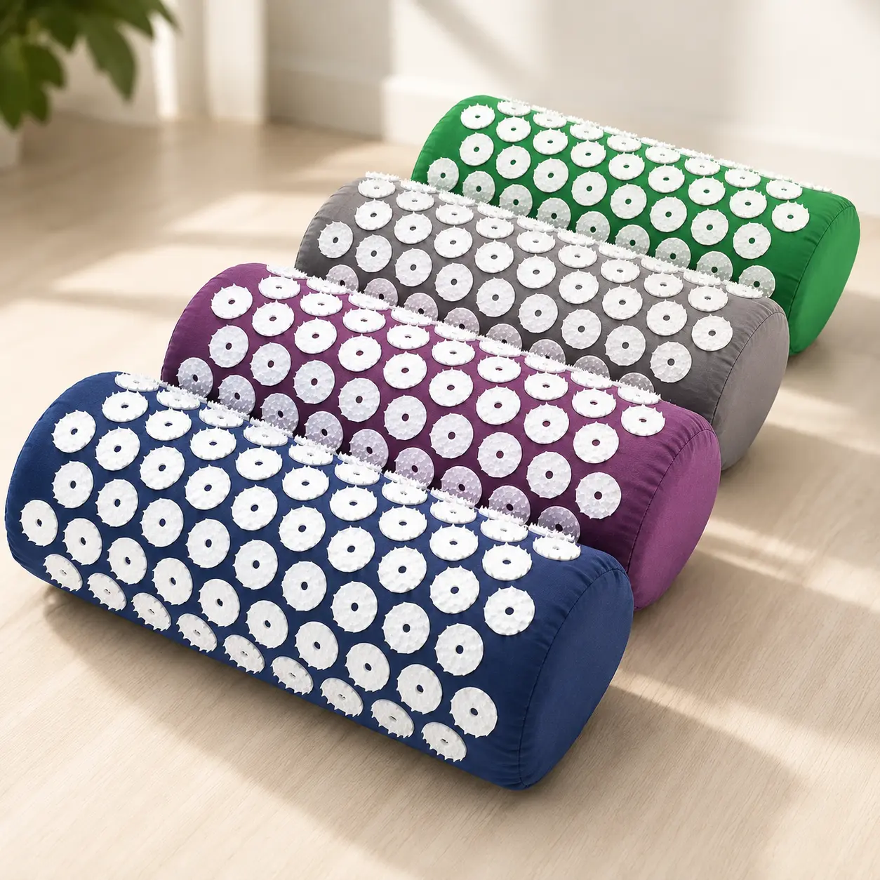Lightweight 2-Piece Acupressure Mat and Pillow Set - EVA Foam Gentle Press Manual Massage Tool for Back, Neck Relief, Daily Stress Relief with Carry Bag, Two Pieces
