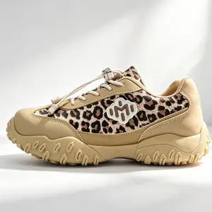 Retro Leopard Print Chunky Sneakers