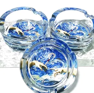 Glass Ashtray for Indoor, Outdoor Use