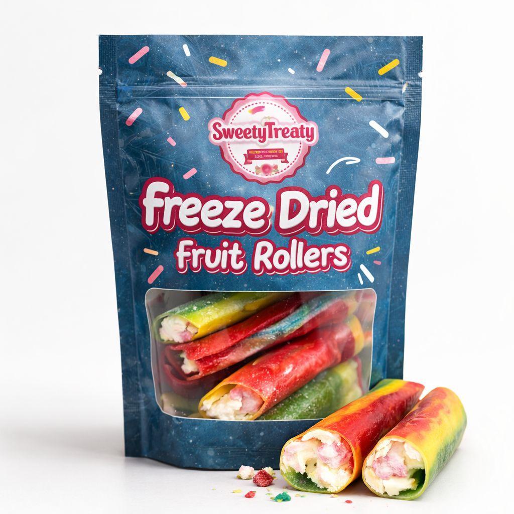 Freeze dried fruit rollup 2 roll  marshmallow fluff Sweet Crunchy