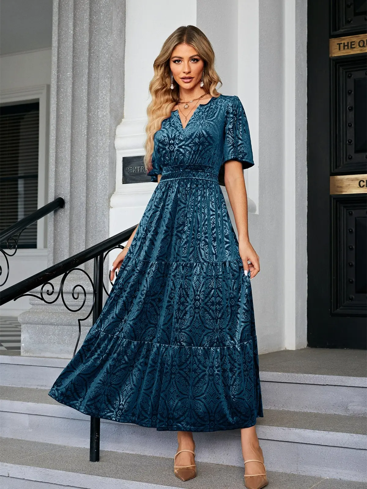 dillards green velvet dress - TikTok Shop