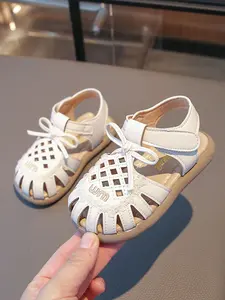 Cute Hollow Out Design Baby Girl Sandals, Bowknot Decor Soft Sole Anti-Slip Summer Shoes, Comfortable Toddler Footwear, Soft Soled Shoes, Baby Walking Shoes