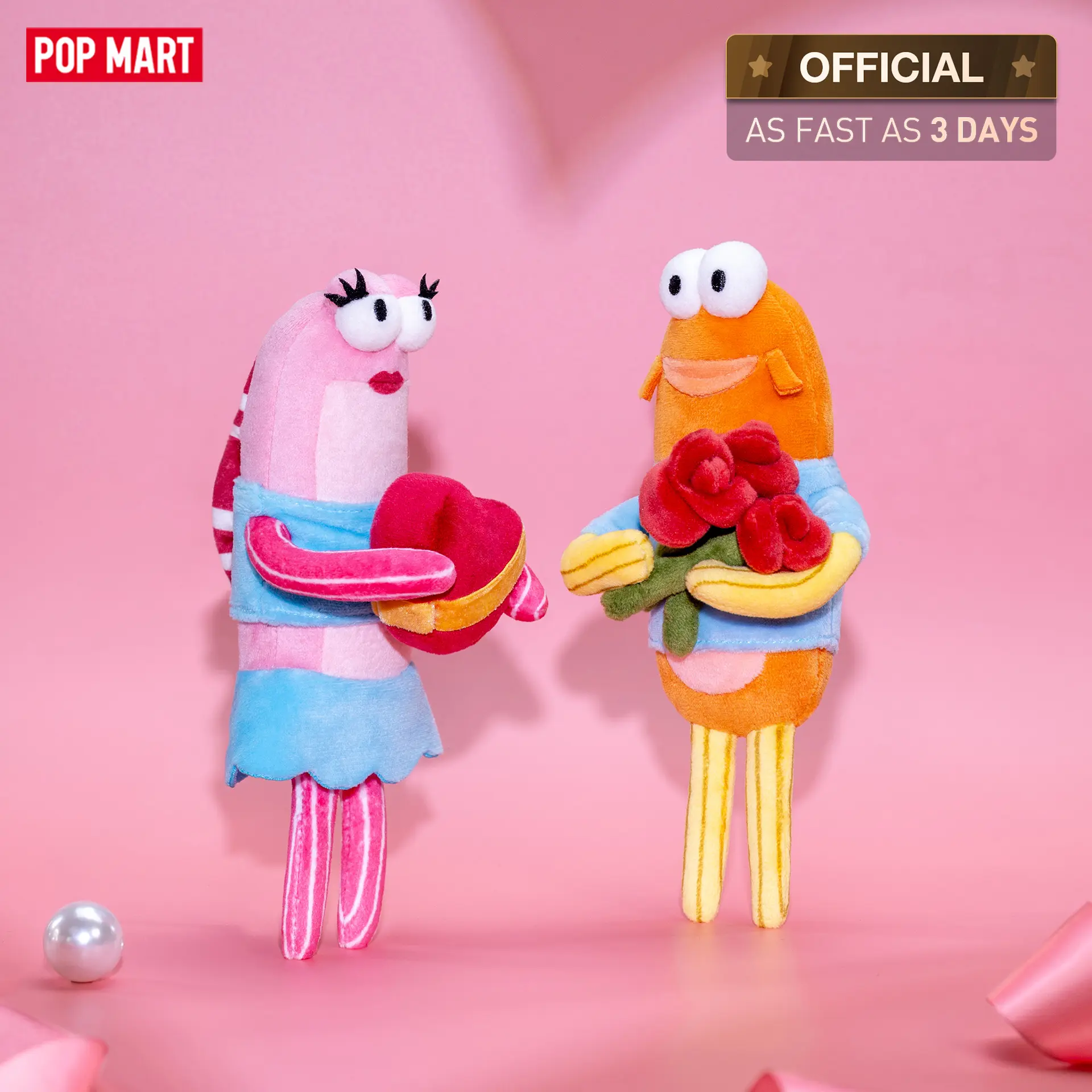 【NEW】POP MART Bikini Bottom Buddies - Romantic Fish Series Plush Pendants Keychain