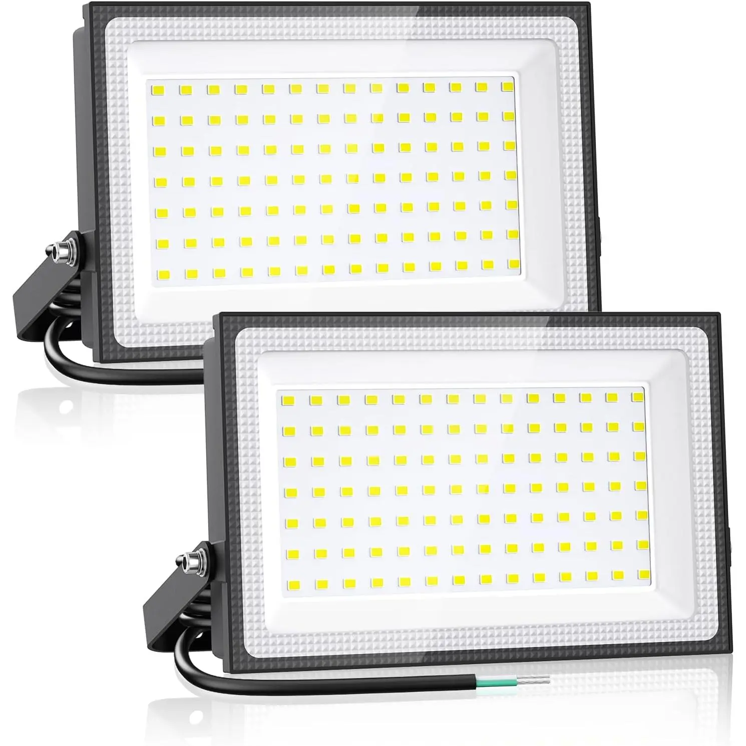 100W LED Flood Light Outdoor, 8900LM  Lights, IP66  Outdoor LED Lights, 6500K Daylight White Floodlight for Garage Yard Garden Stadium Playground Arena(2 Pack)