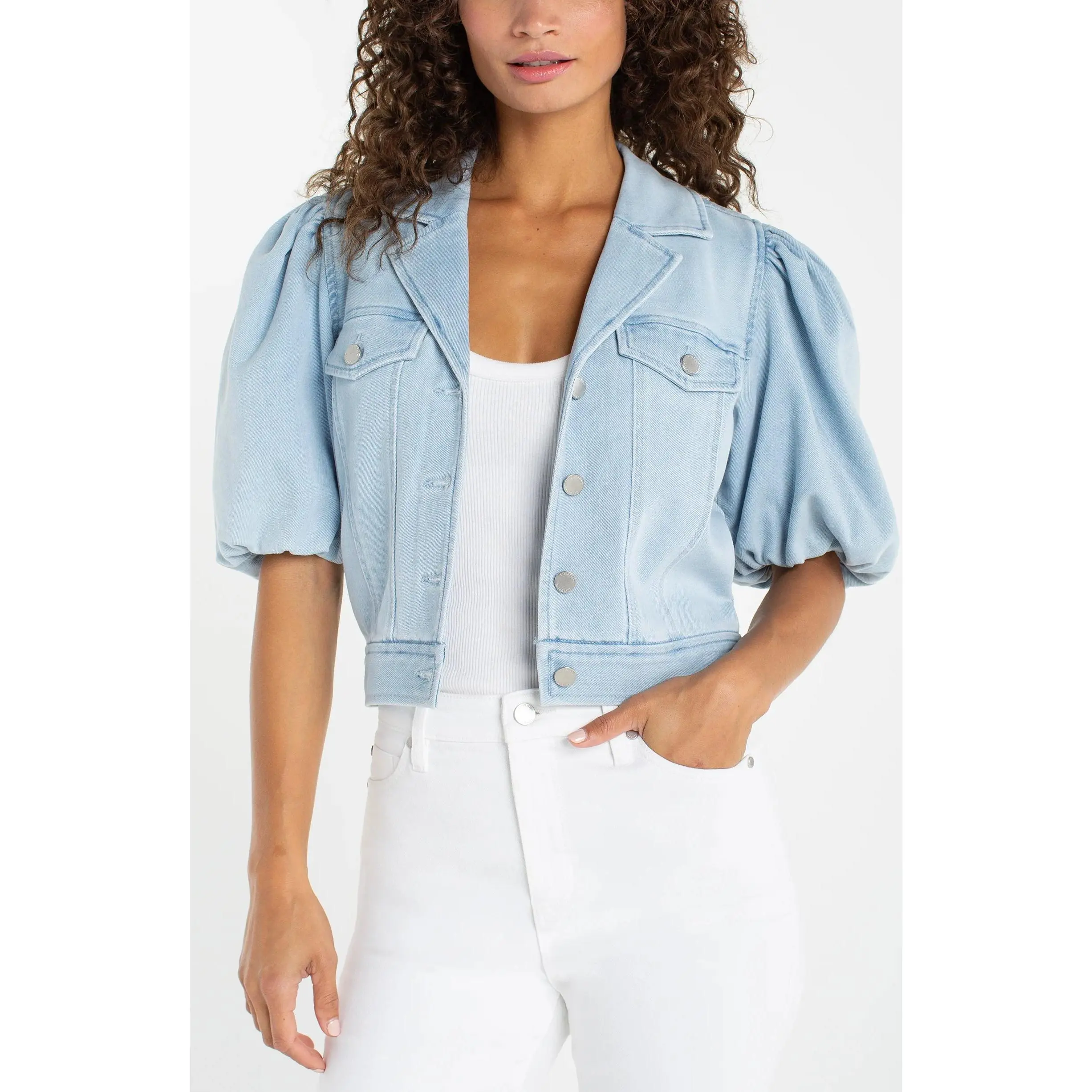 Liverpool Puff Sleeve Denim Jacket