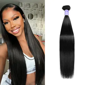 Human Hair Bundles Straight 1 Bundle Brazilian Virgin Straight Human Hair Bundles For Black Woman