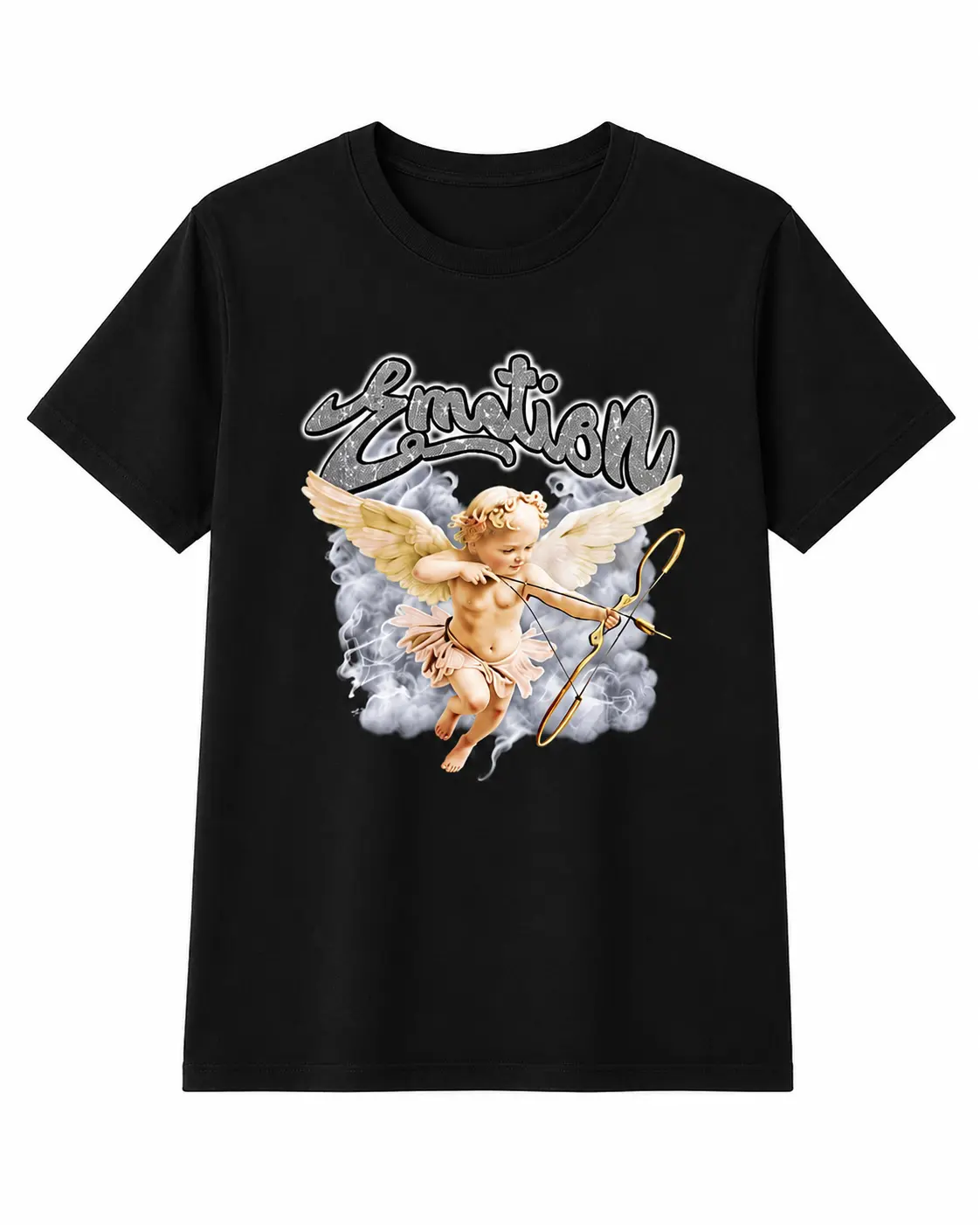 Inkora Graphic Tee Graphic T-Shirt with Angel Print - Emotion Design Trendy Streetwear for Men & Women Fashion Tee 2025 Novelty Graphic T Shirt funny tshirt Undershirts Tees Casual Streetwear Classic Plain Men's Women Cotton Moisture Wi,camisas,frescas
