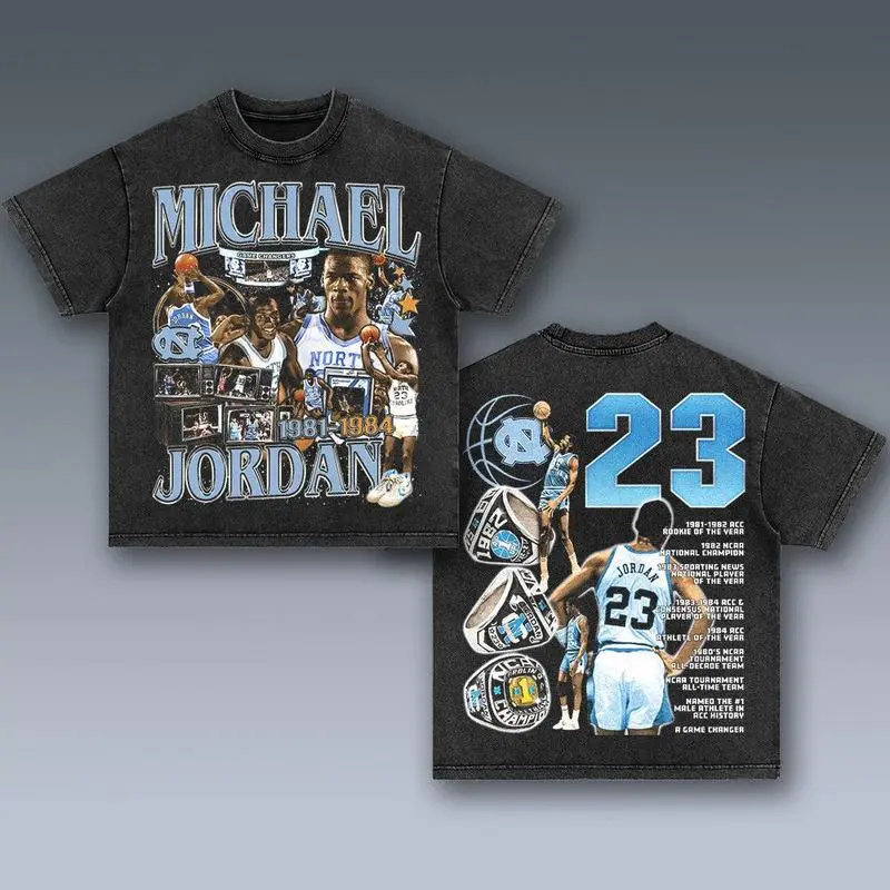 Vintage Michael Jordan UNC Shirt, MJ University Blue GOAT Jordan Graphic Unisex Tee
