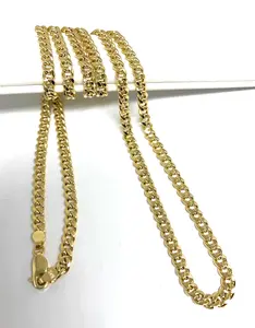 10k Solid Gold Miami Cuban Link Chain 18-30 inches 4.3mm (Semi-Hollow Style) (9-15g)