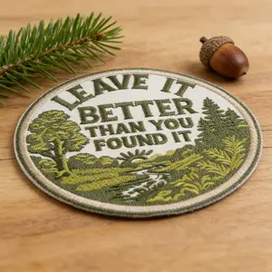 Leave It Better Than Found Embroidered Patch, Embroidery Design Back Adhesive Iron-On Repair Patch for Clothes Jackets Hats Accessories