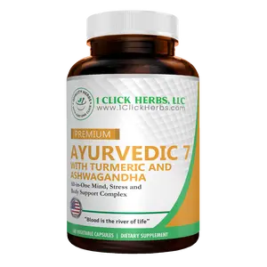 Ayurvedic 7 – Premium Herbal Wellness Blend with Ashwagandha, Turmeric & Holy Basil | Vegan | Natural Balance & Vitality | 60 Capsules