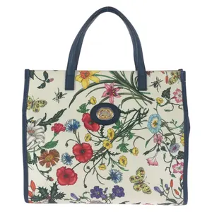 Pre-owned GUCCI Canvas Tote Bags Flora Leather Tote Bag