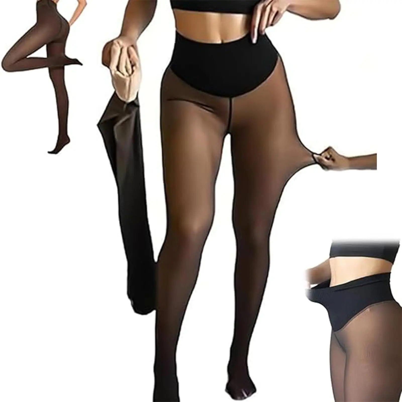 2026 NEW Womens Winter Compression Band One Seamoption Original Magic Fleece Lined Leggings S to XL 2 Shades Closed Foot Fleece Tights Fur Basic Minimalist Style Women's Bottoms Fit Womenswear Light