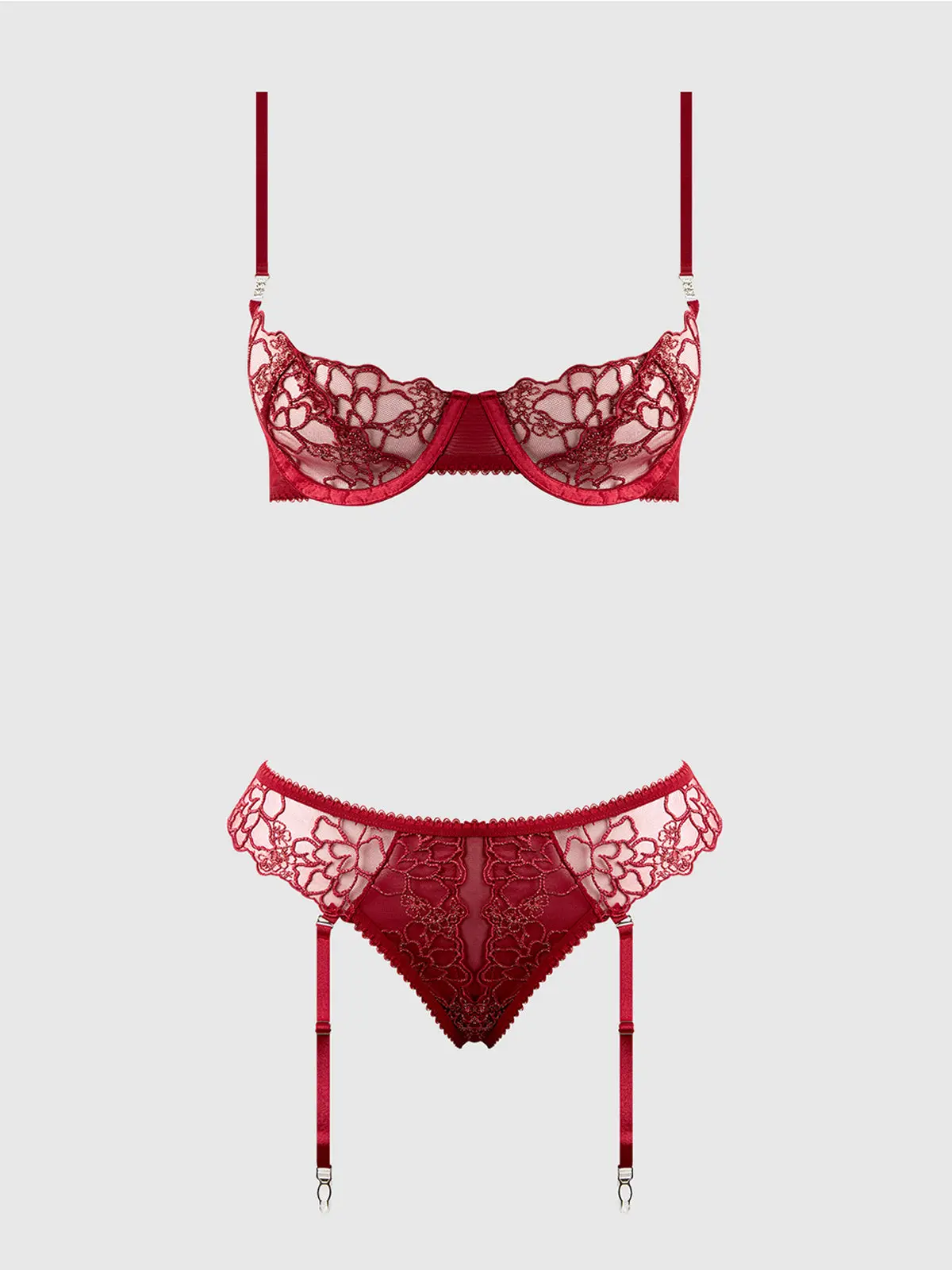 EDEN EMBROIDERED LACE BRA & BACKLESS HIPSTER SET