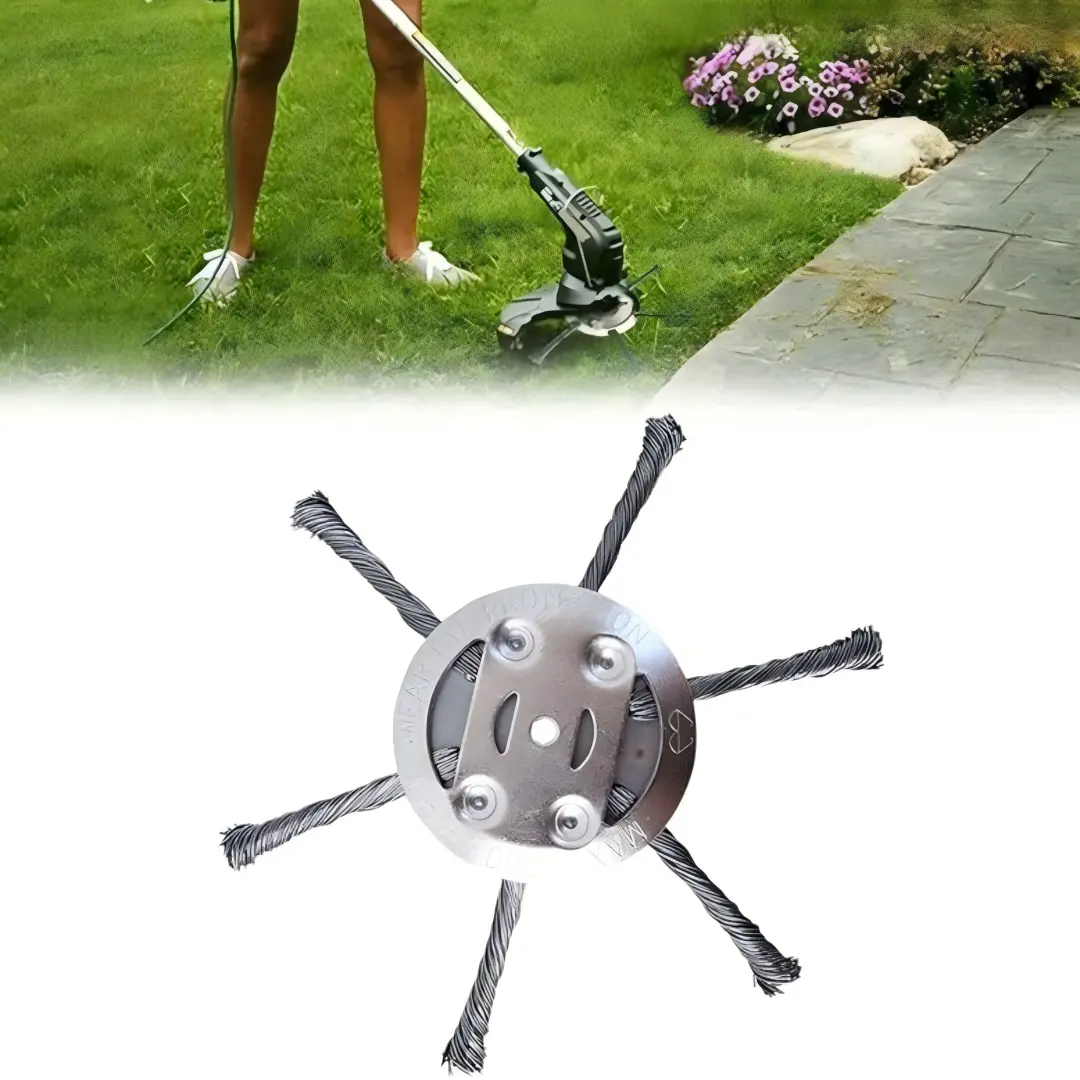 Multifunctional6"Steel Trimmer Head Replacement with (0.2"/5mm Hole Diameter), Weed/moss/rust Removal Tool for Professional Lawn Maintenance | Heavy-duty Garden Grass Trimming Accessory trimmer accessory universal wire grass trimmer head weeding wheel