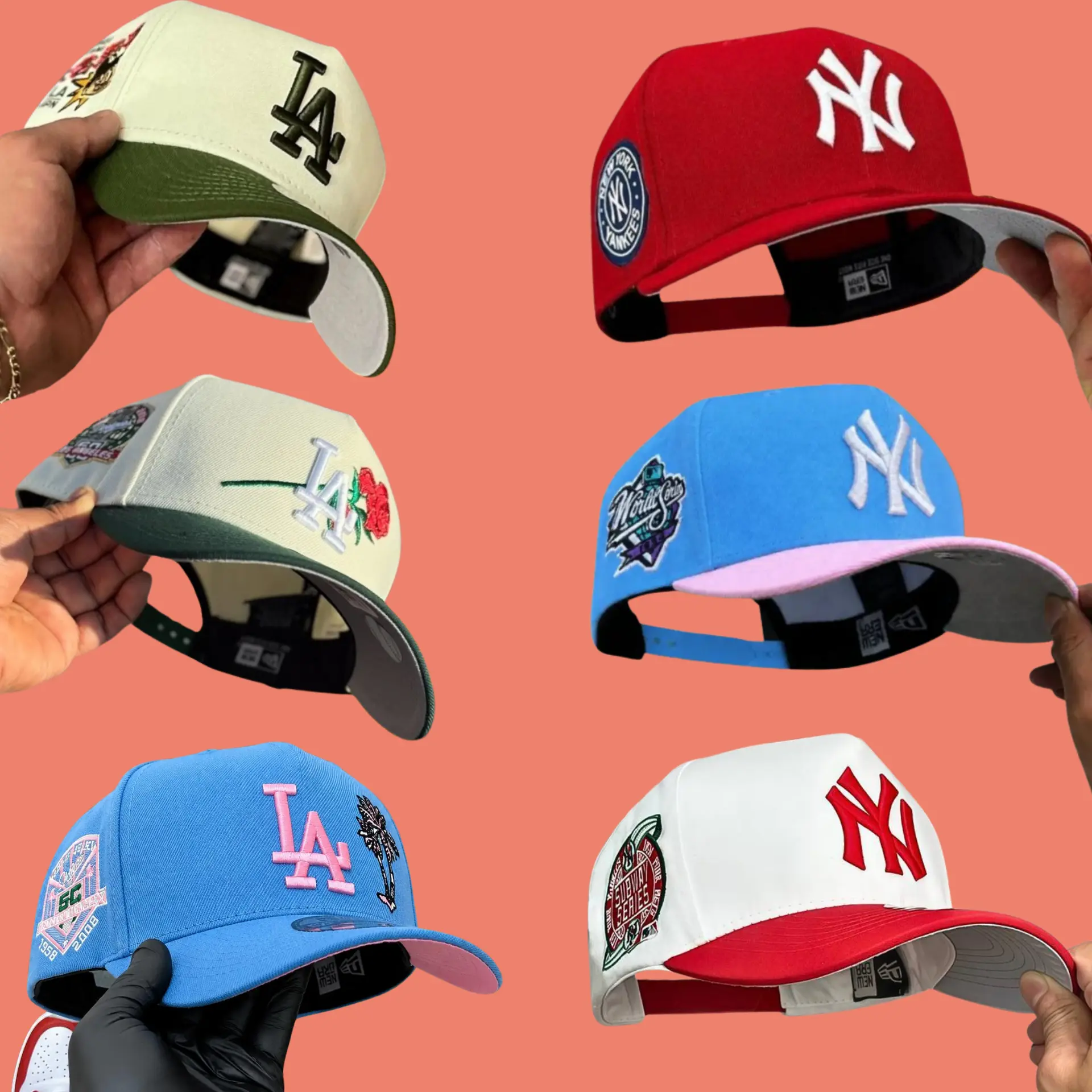 New Era MLB NY Yankees & LA Dodgers 9FORTY Adjustable Baseball Cap for Men & Women – Team Logo Embroidery, Curved Brim, Adjustable Strap, Classic Ball Cap, MLB Fan Gear, Game Day Hat, Casual Streetwear USA