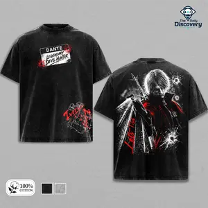 Devil May Cry Graphic T-shirt - Dante Vintage Streetwear Tee Hoodie Soft Cotton Oversized Relaxed Fit Heavyweight Cotton Devil Hunter Anime Gaming Merch Unisex Fan Gift Idea,Unisex Tee – Gift for a Friend