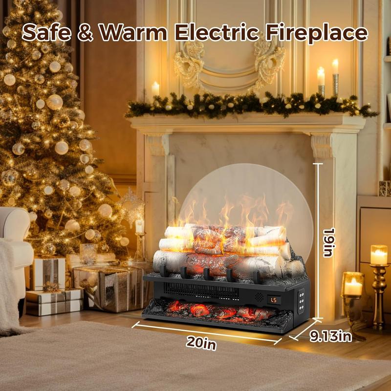 R.W.FLAME Electric Fireplace Insert Log Heater 21",750W/1500W Adjustable 5 Flame Brightness&Speed, Fireplace Insert with Realistic Ember Bed&Traditional Brown Log,Overheat Protection&Remote Control R.W.FLAME Electric Fireplace Insert Log Heater 21",750W/1500W Adjustable 5 Flame Brightness&Speed, Fireplace Insert with Realistic Ember Bed&Traditional Brown Log,Overheat Protection&Remote Control