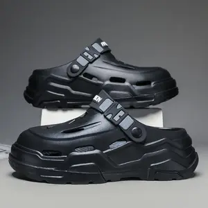 Trendy Chunky Platform Clogs | Wavy Sole Bread Shoes for Men & Women | Non-Slip Thick Sole Slides with Adjustable Buckle | Fashion Streetwear Mules,summervibes