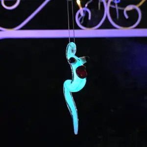 Glow worm "Squggy" TheFieryGuy Glow in the Dark Blown Glass Ornament is Hand-Blown by Jason Thiemann 2nd Generation Glassblower Pyrex Borosilicate German Glass