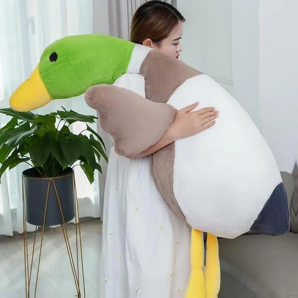 [New deal]- Duck Plush,Mallard Duck Stuffed Animals, Soft Furry Duck Stuffed Animal Pillow,Huge Duck Plush Hugging Pillow Gifts for Every Age (29.5in)