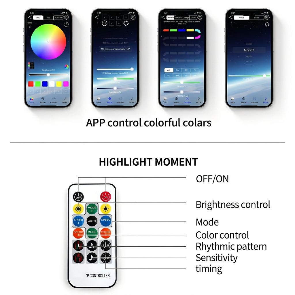 Smart LED Car Lights Interior with USB Port, LED Strip Fiber Optic Ambient Lighting Car, Wireless App Control, Sync to Music, Car Decorations Interior Accessories Gifts for Women Men led  car  ambient  light Multicolor LED Rock Light Kit