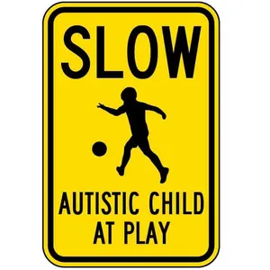 Vintage Metal Sign Slow Autistic Child At Play 8x12 inch Aluminum Tin Sign for Home Coffee Bar Wall Decor High-Definition Easy Install Perfect Gift