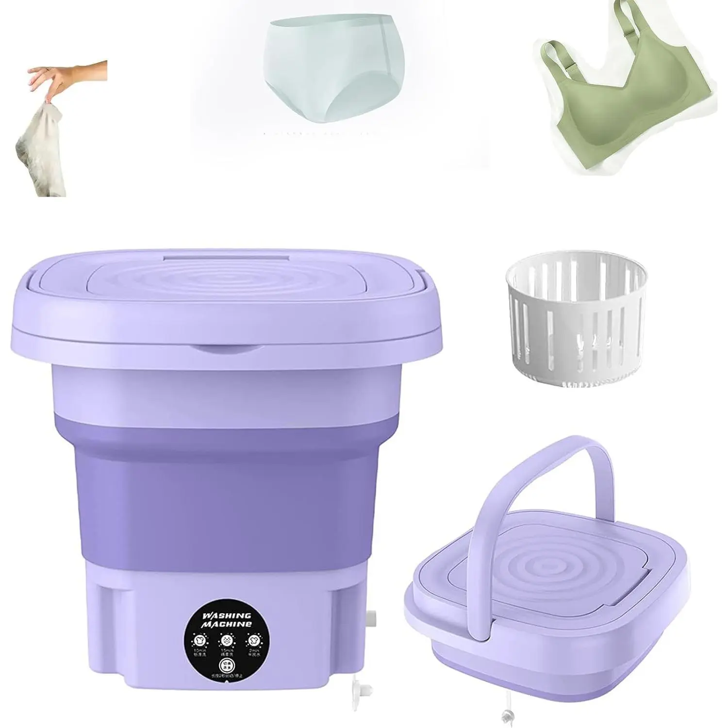 Portable Washing Machine  Folding Mini Washing Machine Semi-automatic Small Washing Machine Suitable for Baby Clothes|Underwear or small items