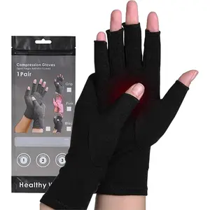 Compression Arthritis Gloves for Men & Women - Fingerless Carpal Tunnel Wrist Hand Brace for Arthritis Pain