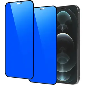 2 count  Tempered Glass for  12 /  12 Pro 6.1 inch Anti-blue Anti-Spy Screen Protector Mirror Blue