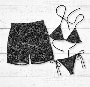 [Today Deal] Bundle Camouflage Matching Couple Swimsuit Set, Women's Bikini Sets Two Piece Swimsuit, Camo Hunting Camo Matching Bikini Sets, Summer Beach Vacation Outfit for Him and Her, Gift for Him and Her