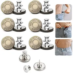6 count  Fit Instant Button, Instant Buttons, Jean Replacement Buttons Removable Button No Sew Buttons to Extend or Reduce an Inch to Any Pants  in Seconds!
