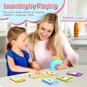 Talking Flash Cards Toy for Toddlers, 224 Sight Words English Learning Flashcards for Kids, Autism Pocket Speech Therapy Toys, Birthday Gifts for Boys Girls Sensory Montessori Toy